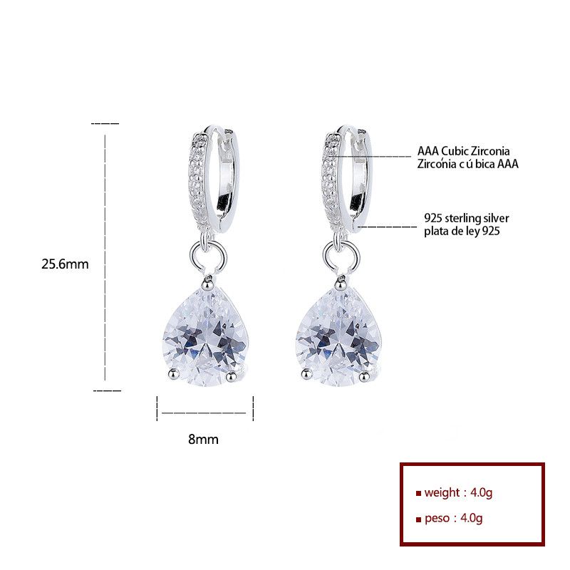 S925 Silver Heart-Shaped Zircon Earrings