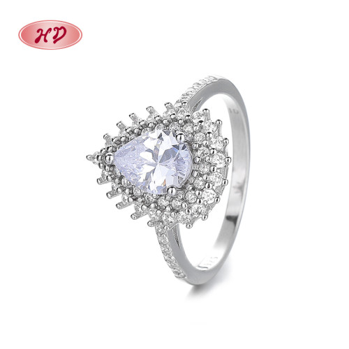 Anillo de plata S925 con circonita cúbica para anillos de joyería fina al por mayor