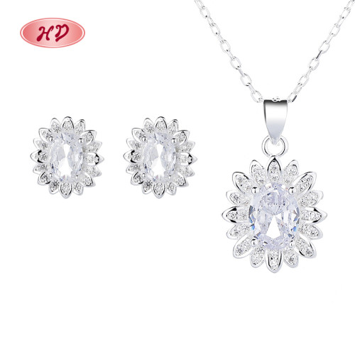 925 Silver Jewelry Set with High Quality Zircon Design