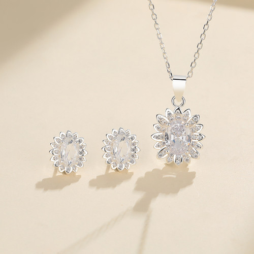 925 Silver Jewelry Set with High Quality Zircon Design