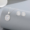 Conjunto de joyas de plata 925 con diseño de circonitas de alta calidad
