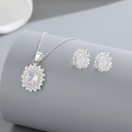 925 Silver Jewelry Set with High Quality Zircon Design