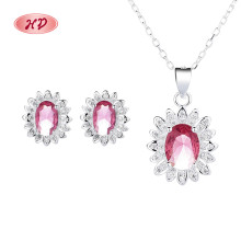 Venta al por mayor 925 Conjunto de joyas para mujer Diseño clásico de circón independiente Joyería de alta calidad