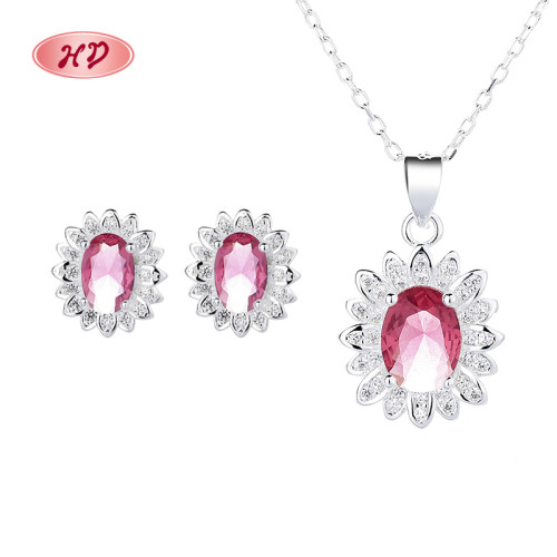 Venta al por mayor 925 Conjunto de joyas para mujer Diseño clásico de circón independiente Joyería de alta calidad