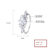 Classic 925 Sterling Silver Ring With Radiant Cubic Zirconia For Wholesale Elegant Pieces Twisted Sterling Silver Fashion Rings For Women