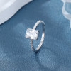 Anillo de joyería de plata 925 con diseño clásico de circonita independiente hexagonal geométrica simple y atmosférica