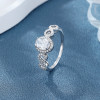 Anillo de joyería de plata 925 con circonita independiente y combinación de símbolo infinito Joyería de moda