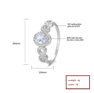 Anillo de joyería de plata 925 con circonita independiente y combinación de símbolo infinito Joyería de moda