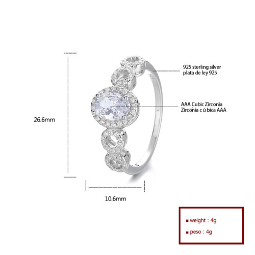 925 Silver Jewelry Ring With Independent Zircon And Infinite Symbol Combination Fashion Jewelry