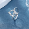 Anillo de plata de ley 925 con circonita cúbica hermosa, joyería de moda al por mayor