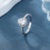Anillo de joyería de plata 925 con diseño de circonita independiente y micropavimento circundante