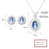 Joyería de plata 925 de lujo hecha a mano con incrustaciones de circonita azul independiente, diseño clásico elegante