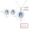 925 Silver Jewelry Luxury Handmade Inlay Independent Blue Zircon Elegant Classic Design