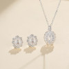 Conjunto de joyas de lujo de plata 925 directo de fábrica, nuevo diseño de producto hecho a mano con incrustaciones de circonita blanca, ambiente elegante