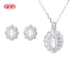 Conjunto de joyas de lujo de plata 925 directo de fábrica, nuevo diseño de producto hecho a mano con incrustaciones de circonita blanca, ambiente elegante
