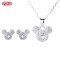 925 Silver Jewelry Set Cute Bear Animal Micro Paving Zircon Craftsmanship Exquisite Daily Wear Wholesale