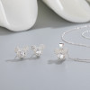 Conjunto de joyas de plata 925 con bonito oso animal, micropavimentación de circonitas, artesanía exquisita para uso diario al por mayor