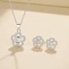Conjunto de joyas de plata 925 para mujer con pétalos de flores ahuecados y diseño de plantas Venta directa de fábrica
