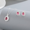 Conjunto de joyas de plata 925 para mujer, tendencia de moda independiente con circonita roja, regalo preferido
