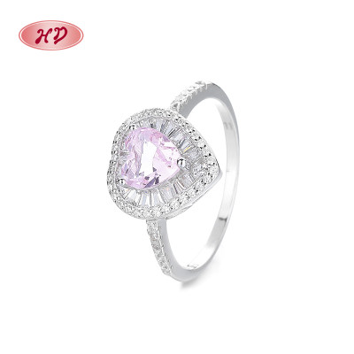 Wholesale 925 Sterling Silver Ring With Radiant Cubic Zirconia For Fine Jewelry Collection