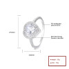 Precioso anillo de plata de ley 925 con circonitas cúbicas brillantes al por mayor