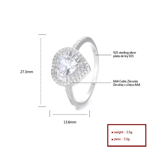 Gorgeous 925 Sterling Silver Ring Featuring Sparkling Cubic Zirconia For Wholesale