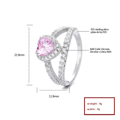Luxury 925 Sterling Silver Ring with Radiant Cubic Zirconia for Wholesale Fine Jewelry