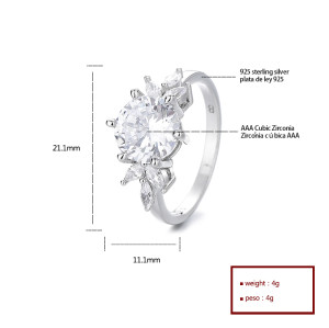 Anillos informales elegantes de Plata de Ley 925 de gama alta para mujer, circonita cúbica de lujo, ideal para ocasiones exclusivas