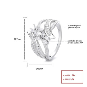 Anillos Elegantes De Plata 925 De Alta Gama Con Circonita Cúbica, Ideales Para Colecciones De Joyería Lujosas, Anillo Impresionante