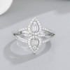 Hermoso Anillo De Plata S925 Con Circonita Cúbica De Alta Gama, Ideal Para Colecciones De Joyería De Lujo, Anillo Glamoroso