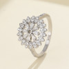 Elegante anillo de circonita cúbica de gama alta, anillo de eventos exclusivo de plata 925