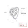 Elegante anillo de circonita cúbica de gama alta, anillo de eventos exclusivo de plata 925