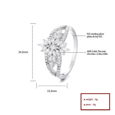 S925 Silver Ring Premium  Cubic Zirconia Ideal For Elegant High End Collections Stylish Ring