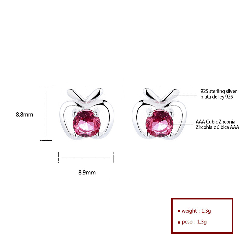 ¡Brillante S925 clavo de oreja CC plateado