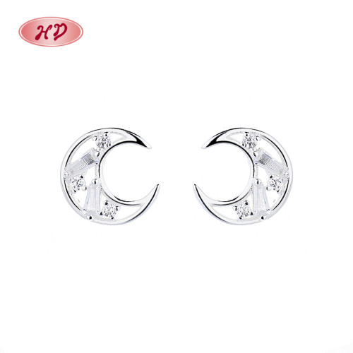 Stylish 925 Sterling Silver Women'S Stud Earrings With Cubic Zirconia For Wholesale Dainty Sterling Silver Vintage Earrings For Women