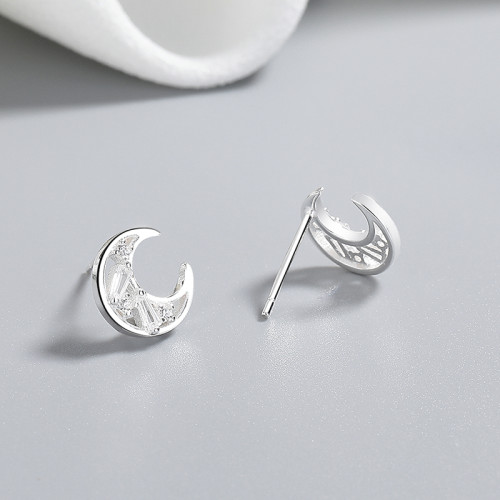 Stylish 925 Sterling Silver Women'S Stud Earrings With Cubic Zirconia For Wholesale Dainty Sterling Silver Vintage Earrings For Women