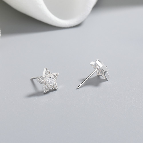 Chic 925 Sterling Silver Cubic Zirconia Women'S Stud Earrings For Wholesale Fine Jewelry Silver Earrings