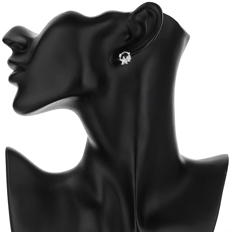 Radiant 925 Sterling Silver Cubic Zirconia Stud Earrings