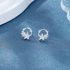 Hermosos pendientes de plata de ley 925 con circonita cúbica para mujer SST UD, pendientes de plata al por mayor de alta calidad