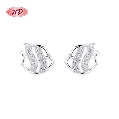 Timeless 925 Sterling Silver Women'S Stud Earrings With Cubic Zirconia For Wholesale Fashion Jewelry Ladies 925 Silver Earrings