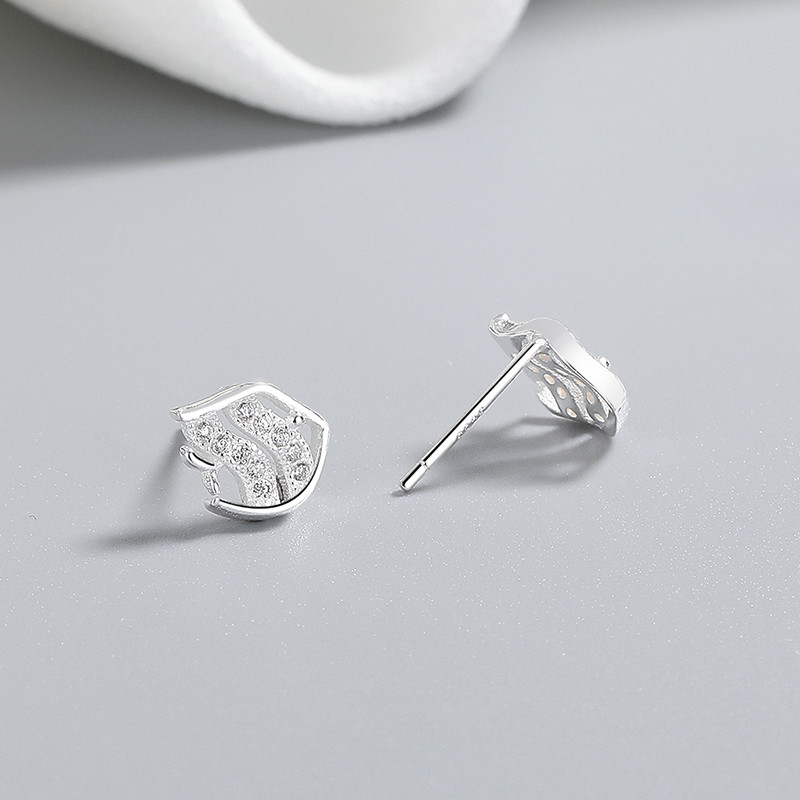 Radiant 925 Sterling Silver Cubic Zirconia Stud Earrings