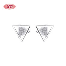 Pendientes de plata de ley 925 con circonitas cúbicas brillantes para mujer, joyería de moda al por mayor