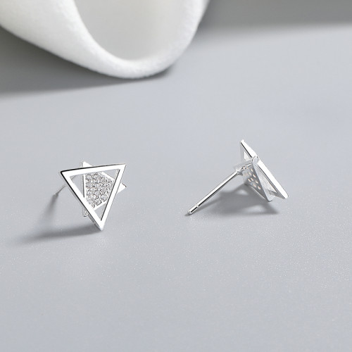 925 Sterling Silver  Stud Earrings For Women's Sparkling Cubic Zirconia  Wholesale Fashion Jewelry