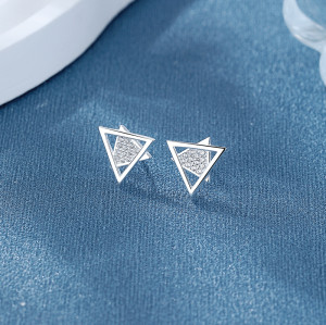 Pendientes de plata de ley 925 con circonitas cúbicas brillantes para mujer, joyería de moda al por mayor