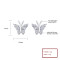 Butterfly 925 Sterling Silver Stud Earrings With Cubic Zirconia For Fine Women's Jewelry Wholesale
