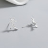 Pendientes de plata de ley 925 con forma de flor y circonita cúbica para joyería elegante al por mayor para mujer