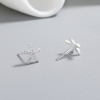 Pendientes de botón para mujer en plata de ley 925 con circonita cúbica en forma de estrella de mar para joyería al por mayor