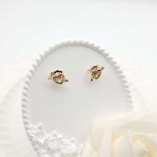 Huggies Earrings 18k Gold-plated Religious Cupid's Arrow of Love Devout Believers High-quality Jewelry