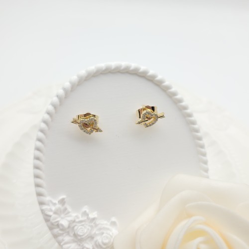 Huggies Earrings 18k Gold-plated Religious Cupid's Arrow of Love Devout Believers High-quality Jewelry