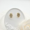 Pendientes Huggies chapados en oro de 18 k Religiosos Ojo maligno y Mano de Fátima Devotos creyentes Joyería de alta calidad